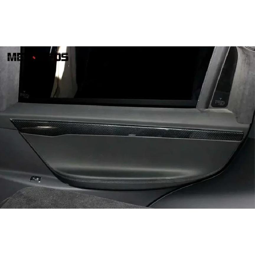 For Tesla Model X 2016 2017 2018 Carbon Fiber Interior Door Panel Armrest Strip Cover Molding Trim Car Accessories