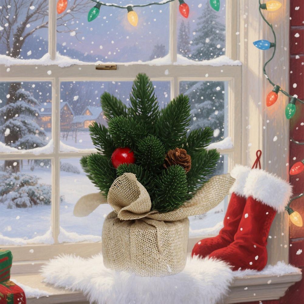 Simulated Miniature Pine Christmas Tree Home Decoration