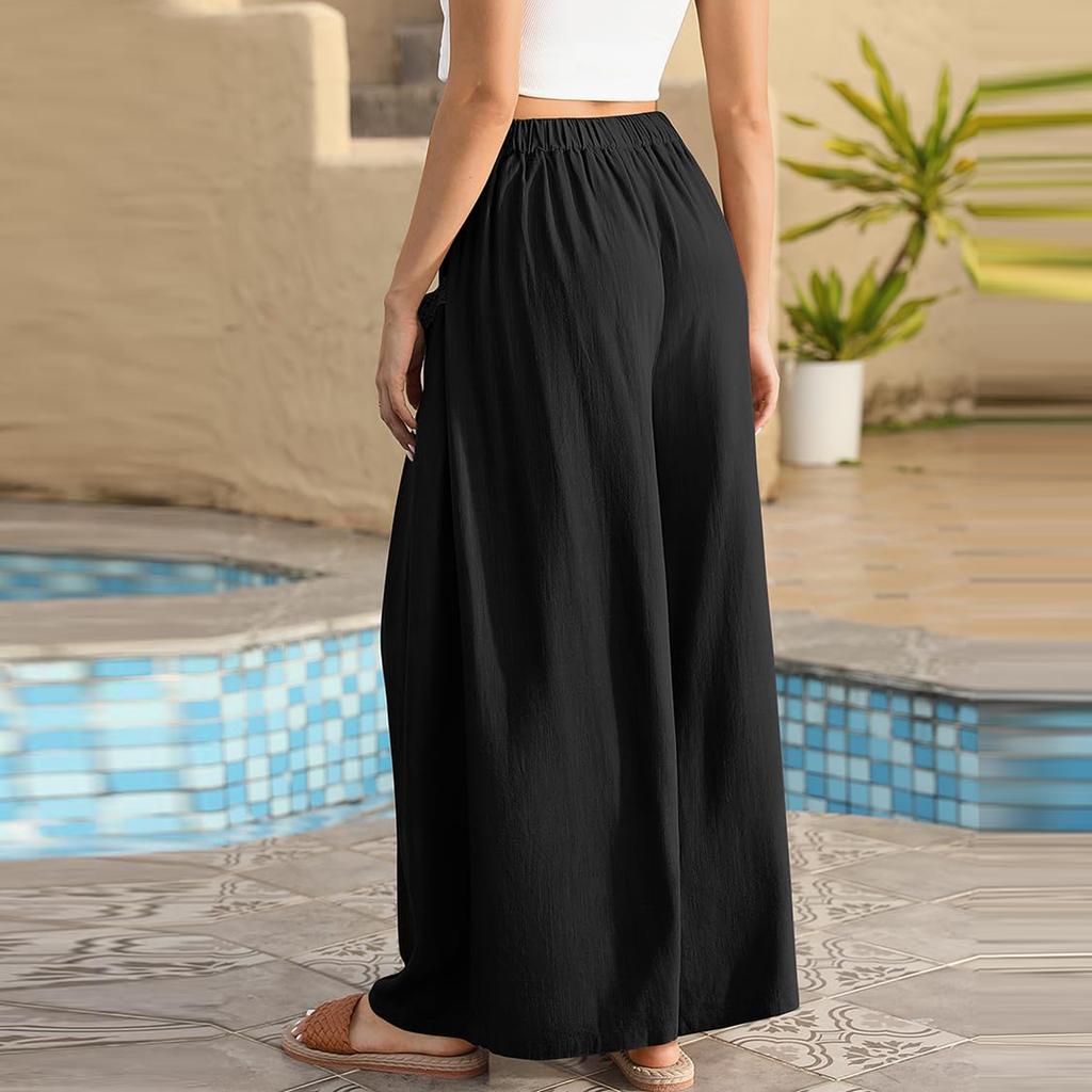 Women's Casual Fashion Solid-Color Loose Straight-Leg Pants
