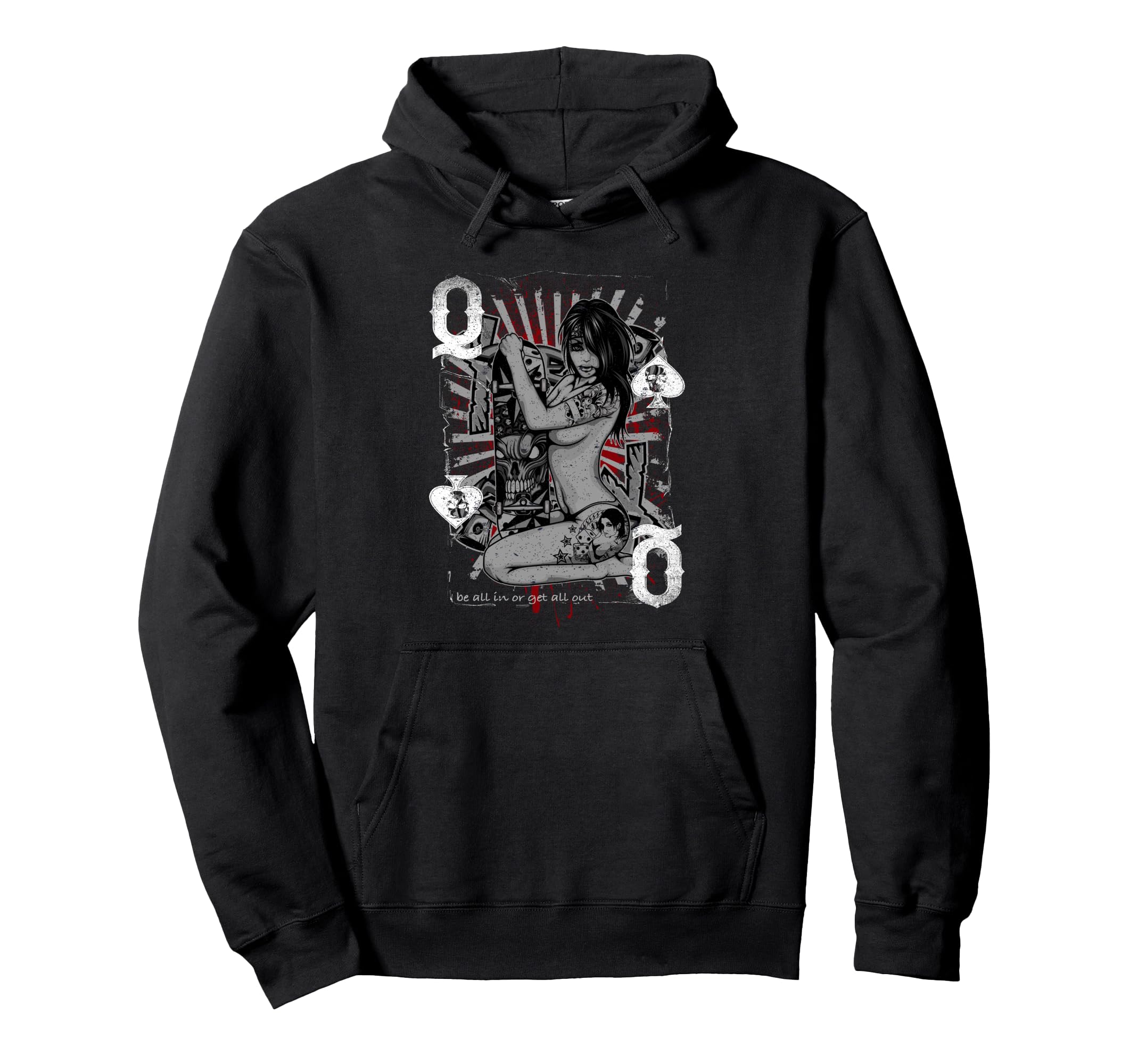 

Queen of Spades Gambling Girl - Poker Design Hoodie