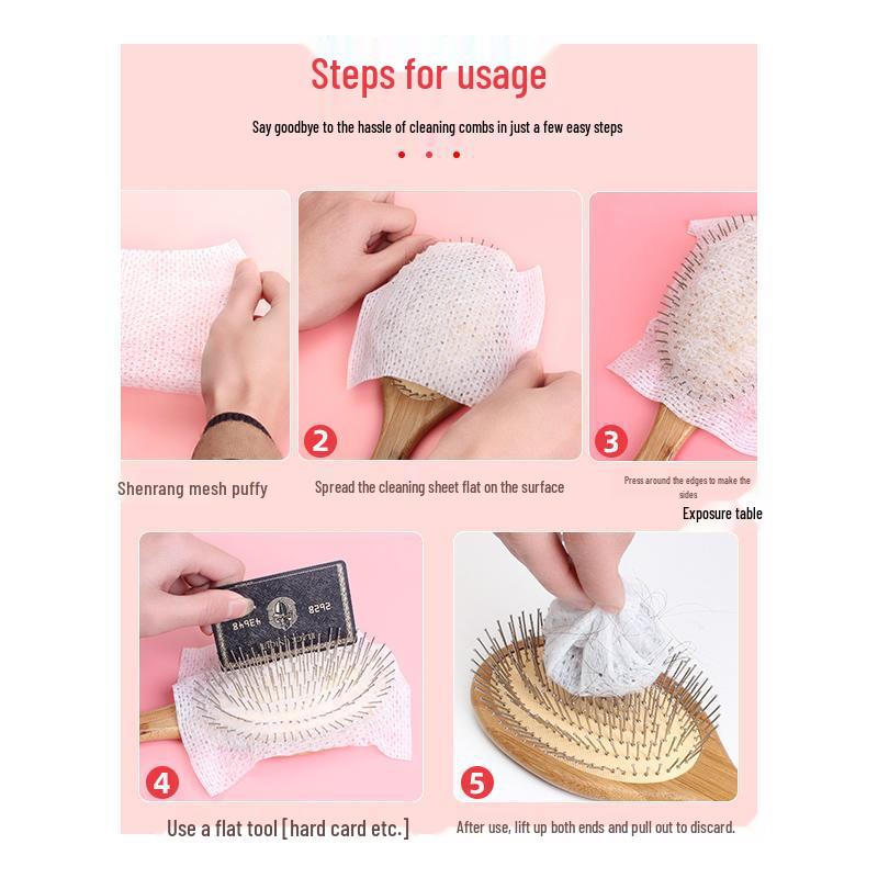 Cushion Comb Cleaning Brush with Protective Net and Hair Cleaning Sheets Comb Cleaning Brush 1pc