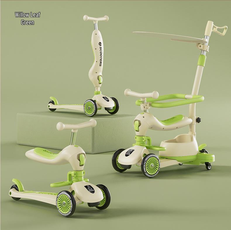 4-in-1 Pushable Baby Tricycle & Scooter for Kids