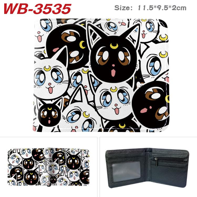 Sailor Moon Coin Purse Full Color Print Short Card Holder Anime Wallet for Men Women 1pcs