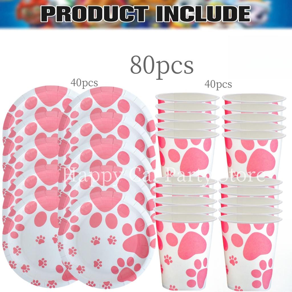 40pepole PAW Patrol Disposable Tableware Set Birthday Party Decor Patrol PAW Paper Plate Cup Kids Girls Favors Party Supplies