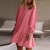 Women's  Long Sleeve Pullover Top Knit Ribbed Knit Patchwork Sweatshirt Dress Casual  Dresses