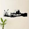 Classic Black Metal Wall Art Fishing Travel Lake View Decor for Baby Room Anniversary Home Hanging