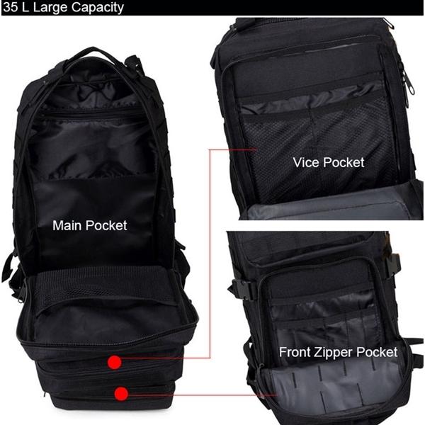 Rucksack mit mehreren Taschen und verstellbaren Trägern für Trekking