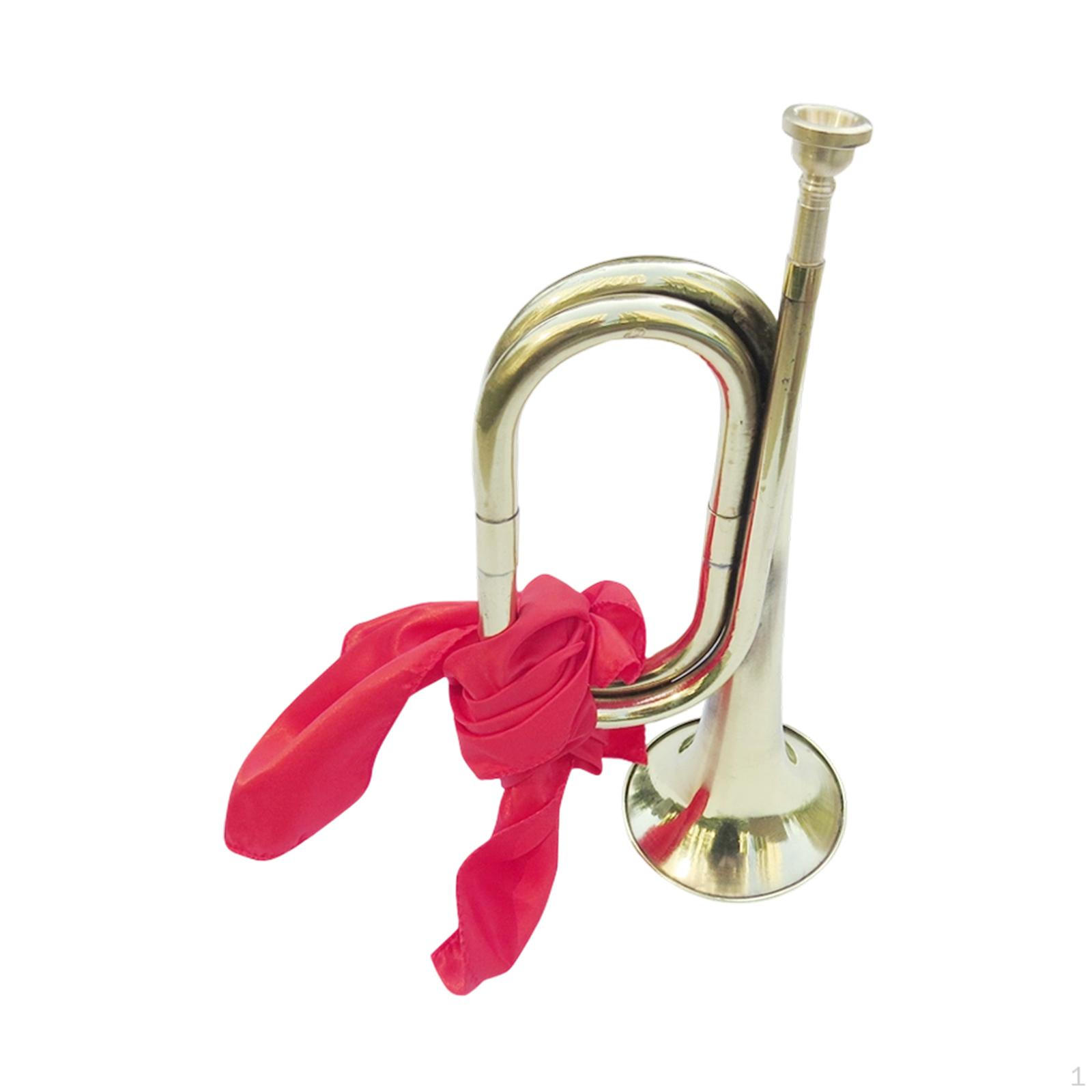 

Trumpet Bugle Musical Instrument 33cm Portable Cavalry Brass for Performances