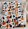 Spooky Season Bat Print Blanket  Cozy Flannel Throw for Halloween Decor Perfect for Sofa Office  Travel