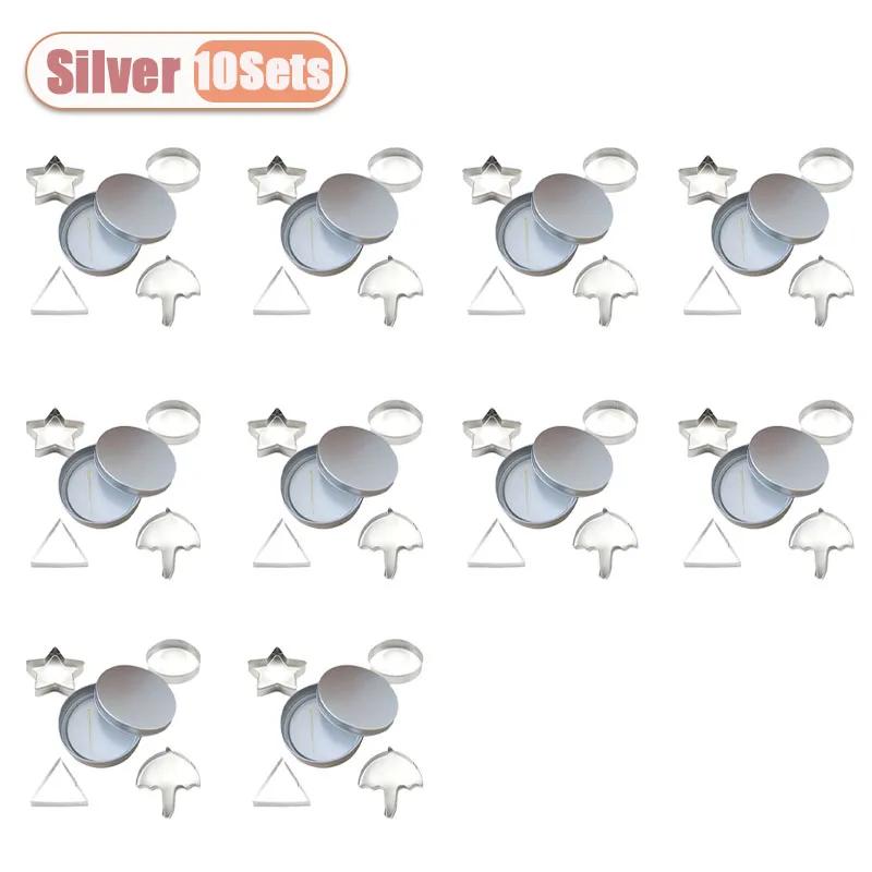 1-10Sets Stainless Steel Spot Sugar Cookie Molds Sugar Cookie Making Tools Set Umbrella Star Triangle Baking Bakery Accessories