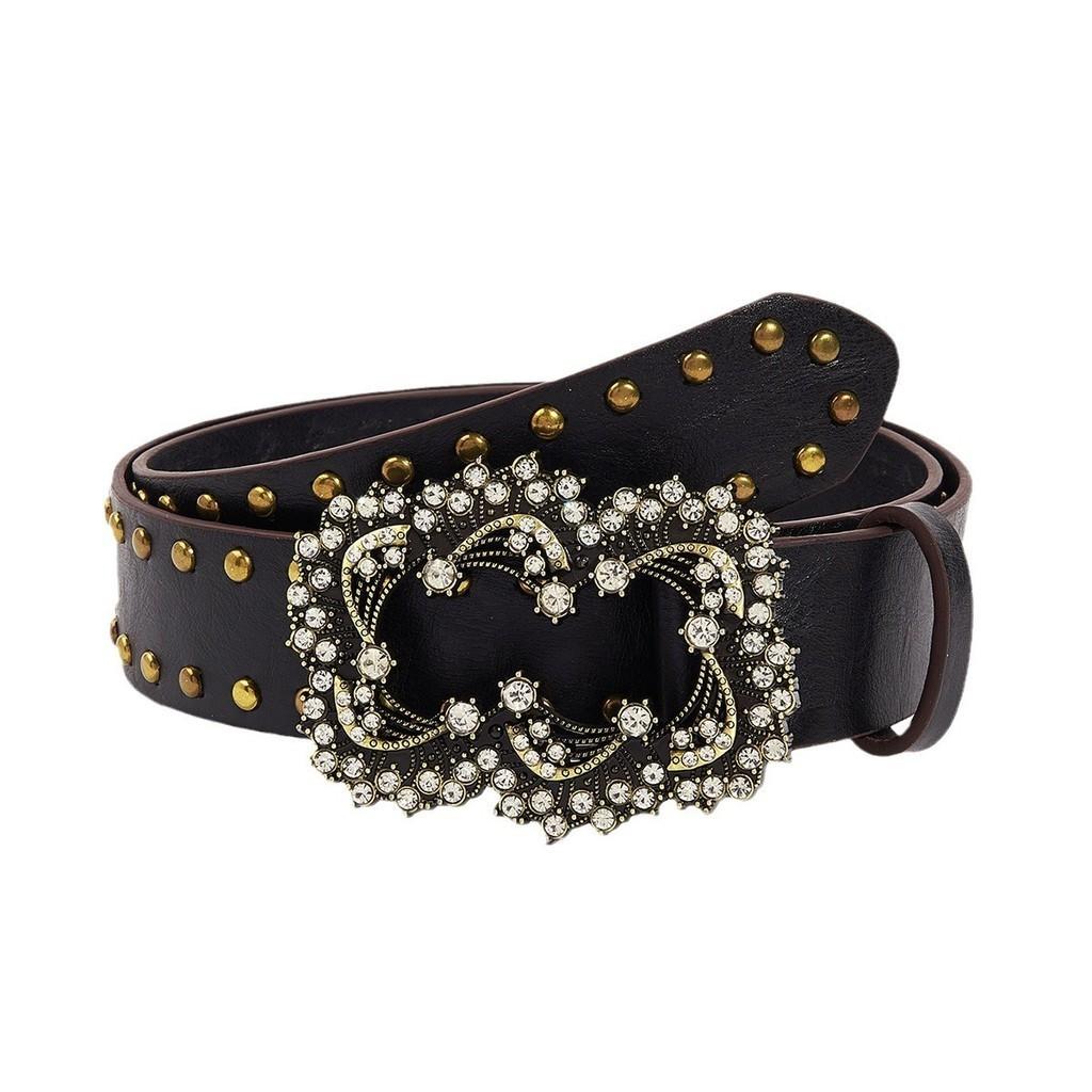 New Arrival Retro Rivet Fashion Punk Style Wide Waist Belt Personality Female Jeans Belt
