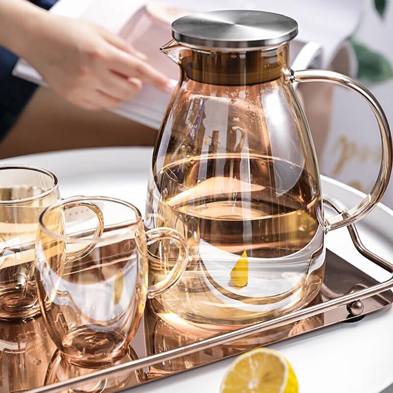 Amber High Borosilicate Glass Teapot Pitcher 1800ml
