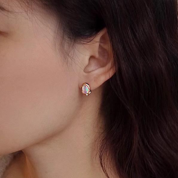 Retro Simple Earrings Female Niche Personality Versatile Irregular Lava Texture Exquisite Earrings Affordable Dainty Earrings Durable Alloy Daily Wear