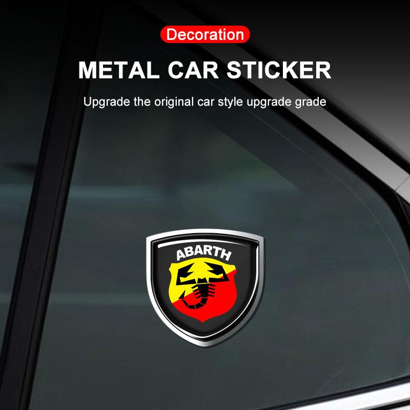 1Pc Car Metal Sticker Custom Shield Car Rear Trunk Shield Emblem Badge Sticker for Abarth Abbas 695 595 500 Competizione 124 Spider PUNTO