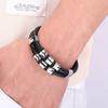 Creative Men Leather Bracelet Jewelry Charm Stainless Steel Buckle Punk Rock Bracelet Wristband
