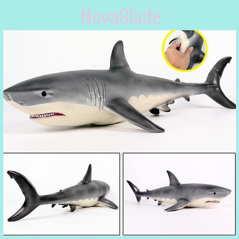 62.5cm Large Size Megalodon Great White Shark Simulation Animal Model Toy For Kids