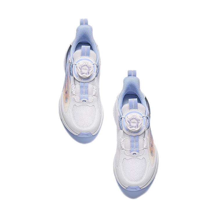 Anta Kids Fabric Mesh Comfortable Shock Absorbing Durable Low Top Running Shoes Kids Sneaker White Black Blue 322429904-3
