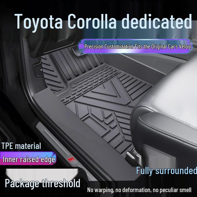 Toyota Corolla TPE Waterproof Floor Mats with Full Coverage & Door Sill Protection Single-layer Upgrade: TPE Floor Mat