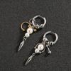1Pcs Imitation Pearl Tassel Dangle Earrings Punk Gothic Stainless Steel Geometry Horseshoe Nail Rivet Earrings For Women Jewelry