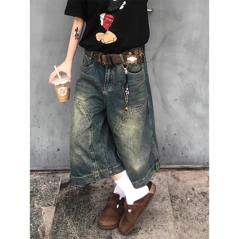 Women s High Street Retro Distressed Denim Shorts - Summer Slimming Straight Fit L