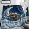 Small animal sleep clouds Print Flannel Blanket,High quality Comfortable for All Seasons,Home Decor,Warmth and Comfort,Perfect for Christmas Gifts