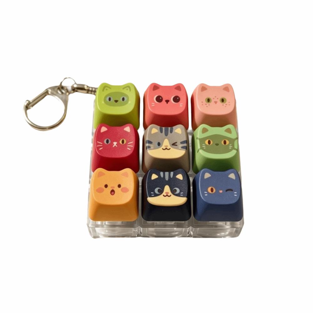 Süße Katze Tastatur Fidget Schlüsselanhänger Fingerknopf Tastenkappe Mechanische Tastenkappe Schlüsselring Anhänger