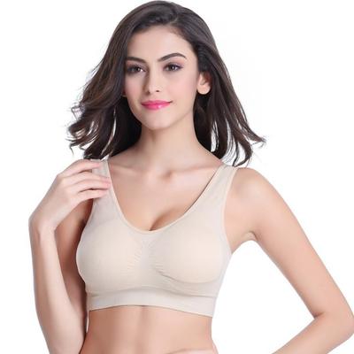 Damen Übergröße Push-Up Sport-BH, Kabellos Schöner Rücken Stoßfest Laufen Yoga Fitness Schlaf Bralette