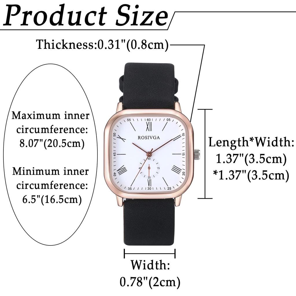 Leather Wristwatch for Men and Antique Roman Alphabet Analog Square and Gift for Him or Her Women, Display, Shape, Waterproof, Men's Women's Watch,