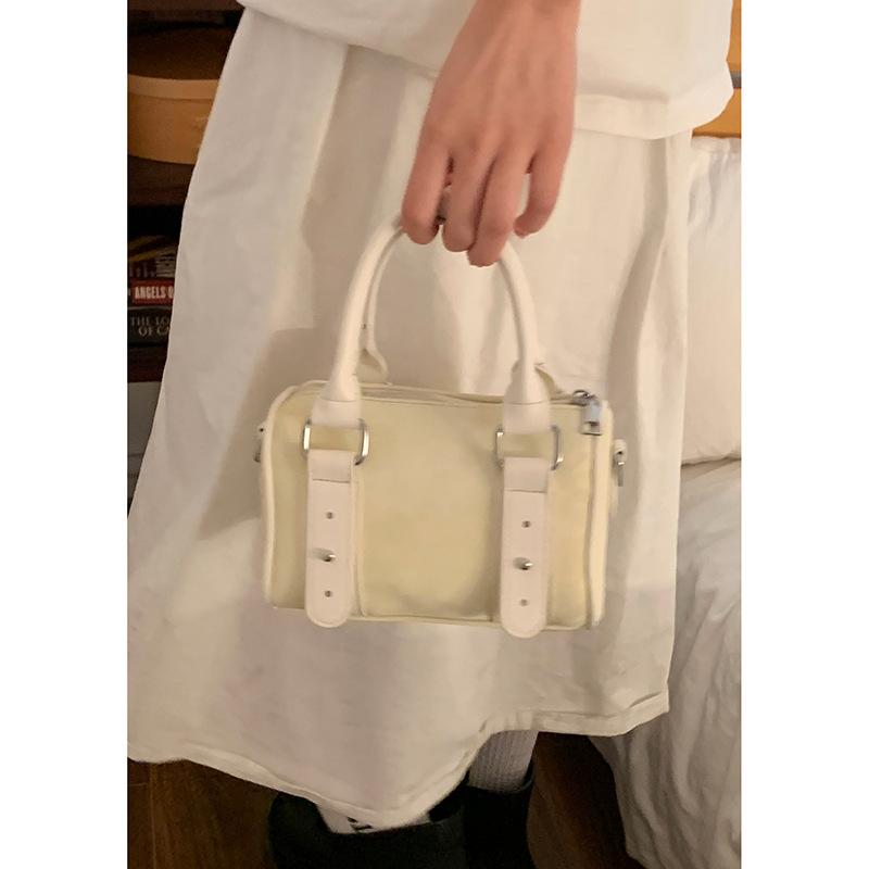 Summer contrasting color portable bowling bag women's 2025 new fashion pillow bag versatile shoulder bag messenger bag