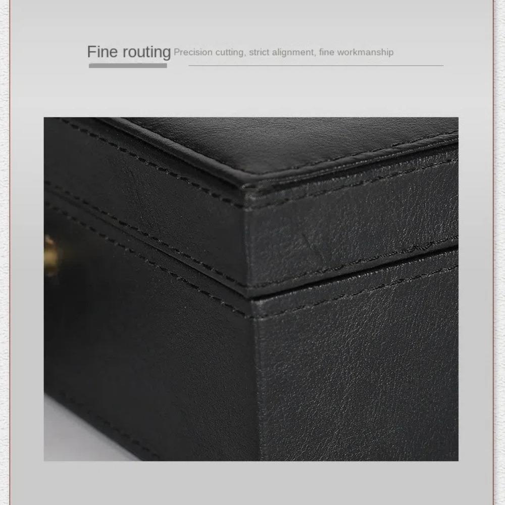 PU Leather Document Storage Box Handheld Men Suitcase Leisure Key Toolbox  Women Men