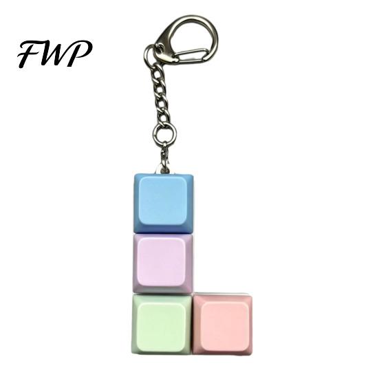 Office Stress Relief Colorful Keyboard Fidget Toys Mechanical Button Clicker Keychain Fingertip Sensory Toy Creative Decompress for Adults Work