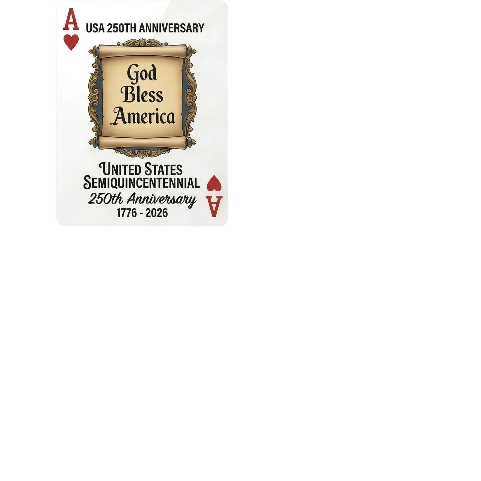 United States 250th Anniversary Commemorative Playing Cards Deck Home Game Interactive Card Set USA Semiquincentennial Edition One Size