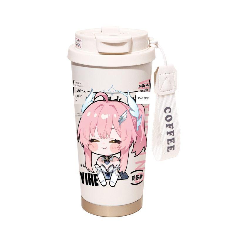 Wuthering Waves Merchandise Large-Capacity Thermos Cup Wanderer Luscher Amis Office Coffee Cup Straw Water Cup