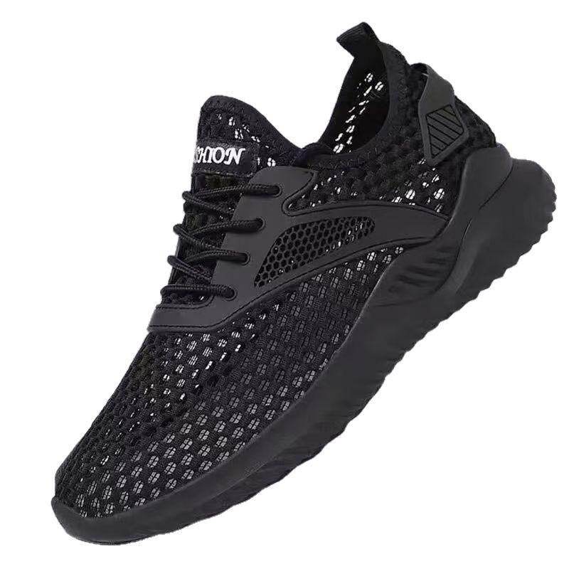 Men's shoes do not stink feet summer new ultra-thin fly-woven mesh shoes thick-soled non-slip wear-resistant breathable soft-soled sports running sh
