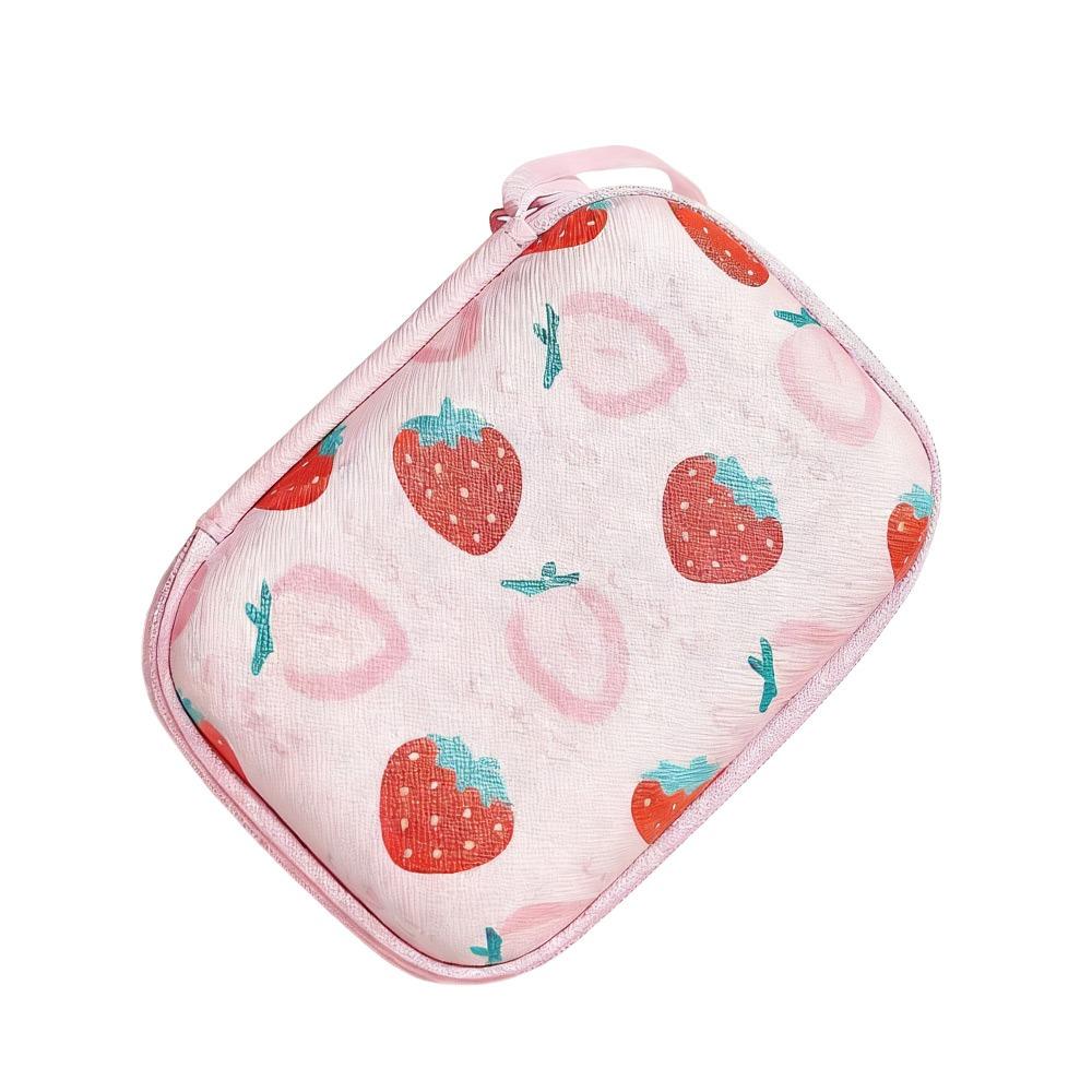 Color Printed EVA Storage Bag Square Shape Cartoon Print Data Cable Storage Protective Cover Anti-collision Headphone Bag