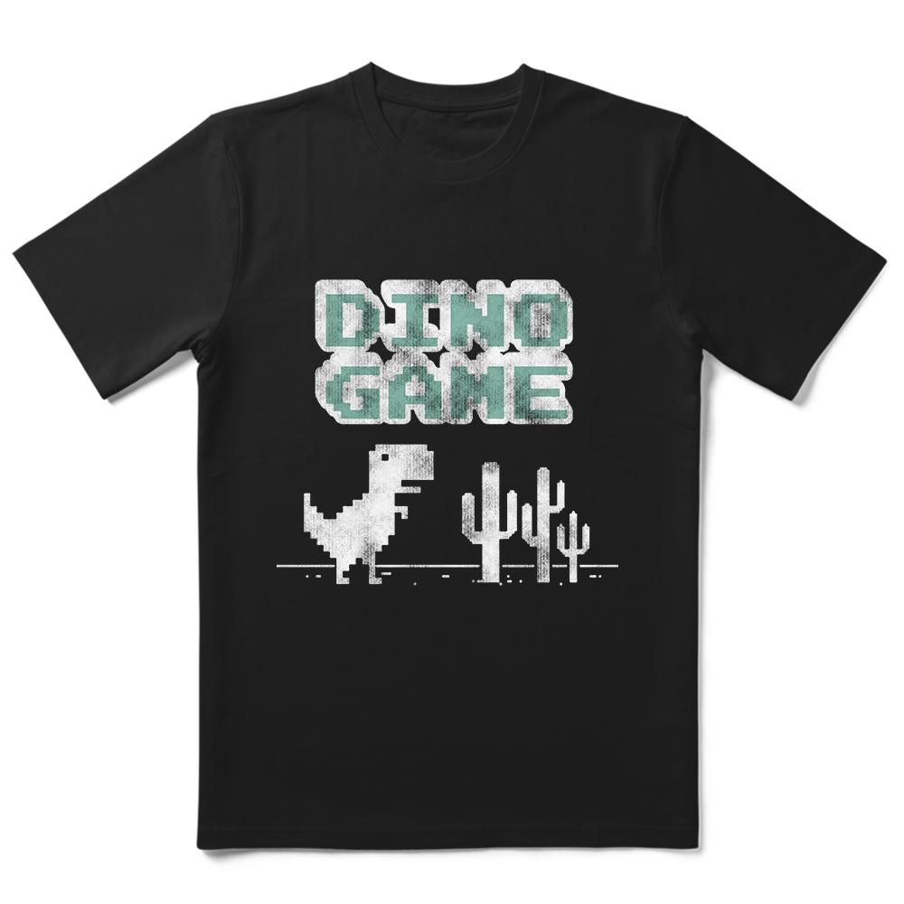 T-shirt Estiva Casual Larga Girocollo Uomo Donna Traspirante Comoda Puro Cotone con Stampa Gioco Dinosauri