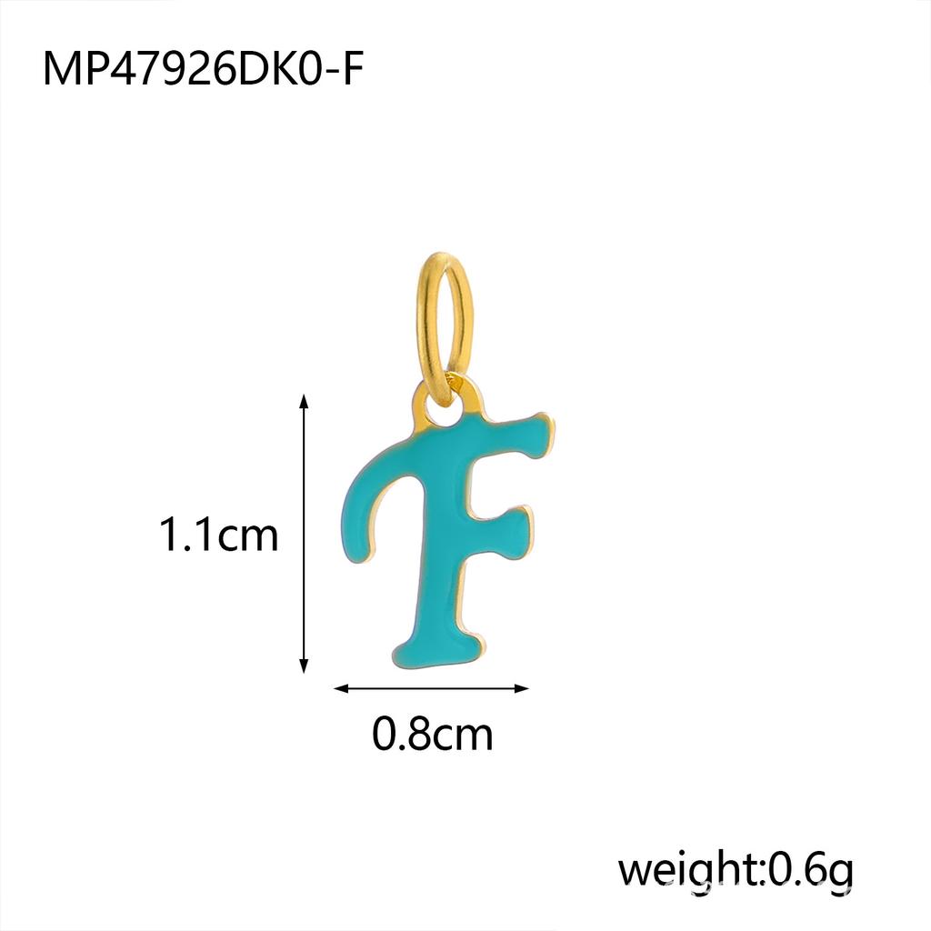 CARLIDANA Simple Gold Plated Stainless Steel Jewelry Alphabet Pendant Small Mini Colorful Oil Drop Initial Letter Necklace
