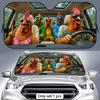 The Rooster Is Driving Sun Visor Foldable Aluminum Foil Car Windshield Sun Shade - UV Protection & Heat Insulation Visor