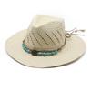 Ethnic Style Flat Edge Jazz Straw Top Hat Fine Hand-Woven High-End Straw Hat