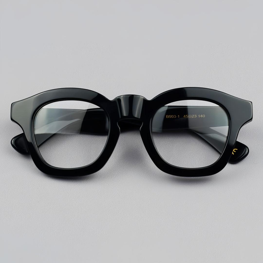

Japan Handmade Italy Acetate Frames Clear Lens Square New Thick-framed Fashionable Glasses Full Rim 1960 s High-end Fake Glasses