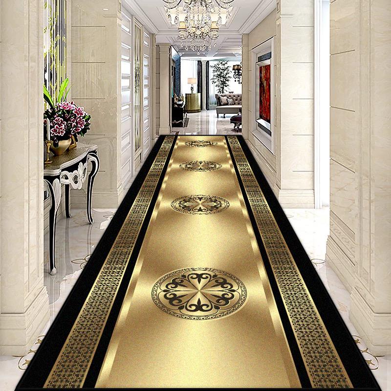 European Style Long Corridor Carpet for Living Room Marble Decoration Home Hallway Runner Rug Villa Hotel Stairs Passageway Mat
