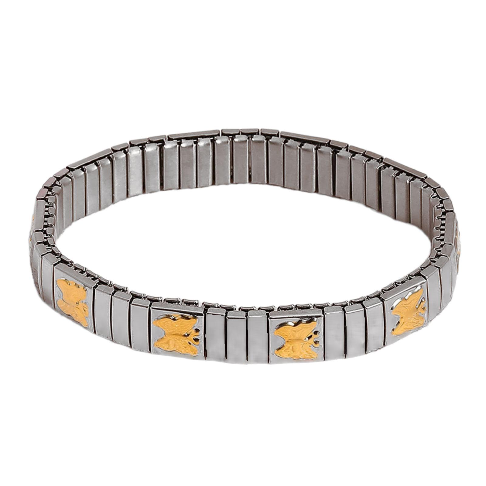 

Элегантный регулируемый браслет, ювелирное изделие, регулируемый браслет из нержавеющей стали, привлекающее внимание эластичное украшение-цепочка на запястье 901