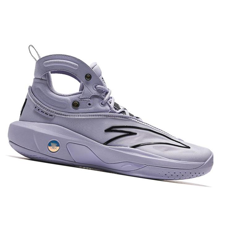 New Anta KT8 KT 8 Father And Son Anti Slip Wear Resistant Low Top Basketball Shoes Men's Purple Black 112331101-2