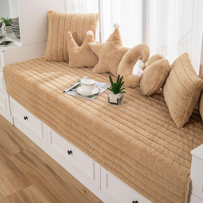 Bay Window Mat Window Sill Bedroom Mat Blanket Ins Wind Plush Balcony Mat Light Luxury  New High-End Four-Season Universal