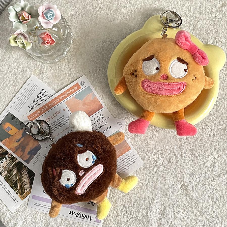 Plush Cookie Funloving Doll Keychain Quirky Soft Toy For Distinctive Bag Accessory