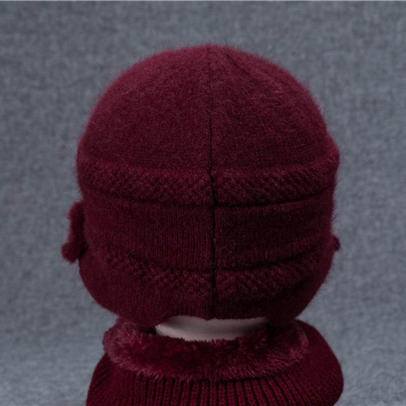 Elderly Hat Women Winter Warm Ear Hat Grandmother Mother Wool Hat Cold Old Lady Knitted Hat