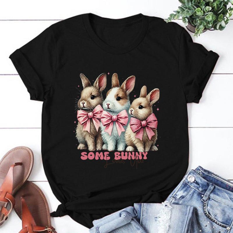 Hot Sales Easter Bunny Loves You T Shirts Women Men Summer Cool Short Sleeves Personality Harajuku T-Shirt