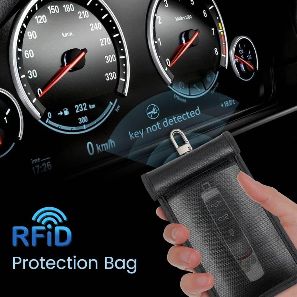 2pcs Faraday Bag for Phones and Car Keys Signal Blocking Bag Waterproof Fireproof Radio Frequency Identification Faraday Pouch