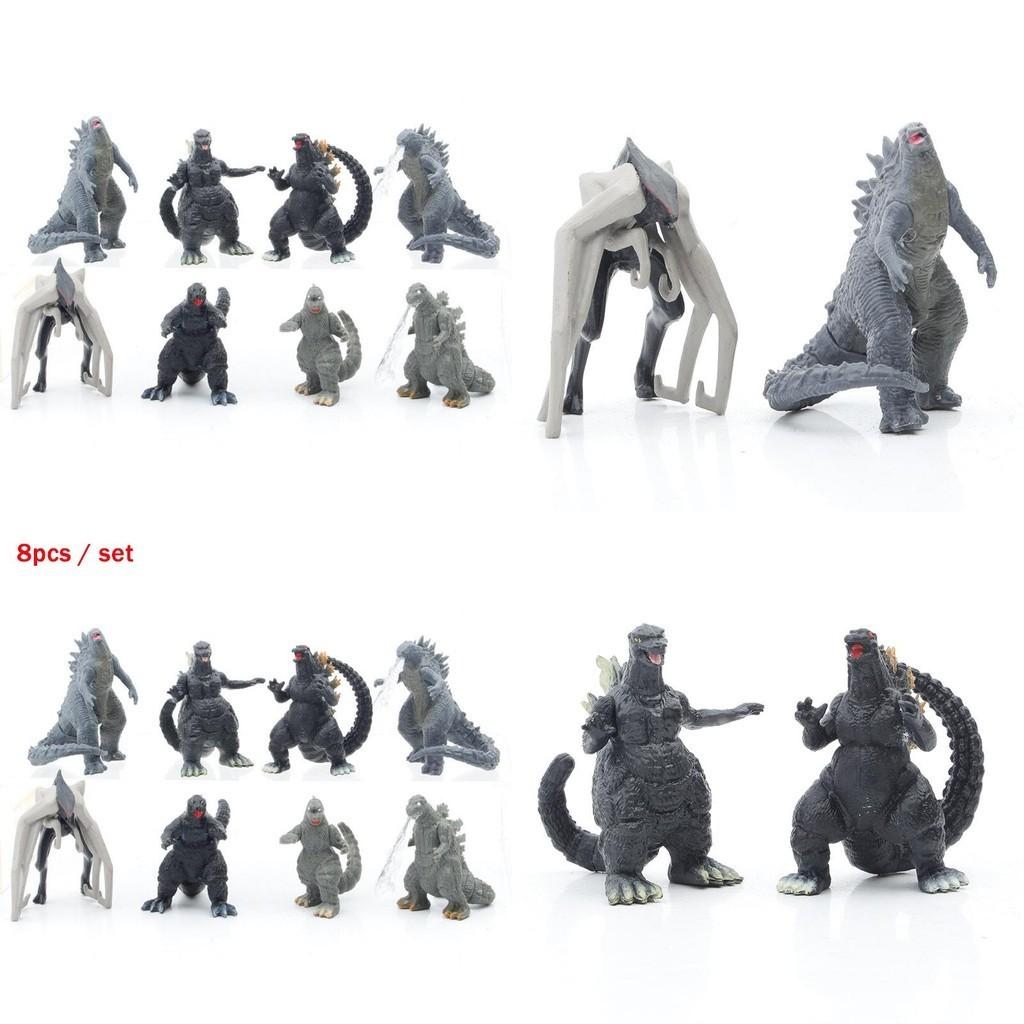 Eight Piece Godzilla Kong Kim Battle Dinosaur Pvc Action Figure Collection For Kids And Decor