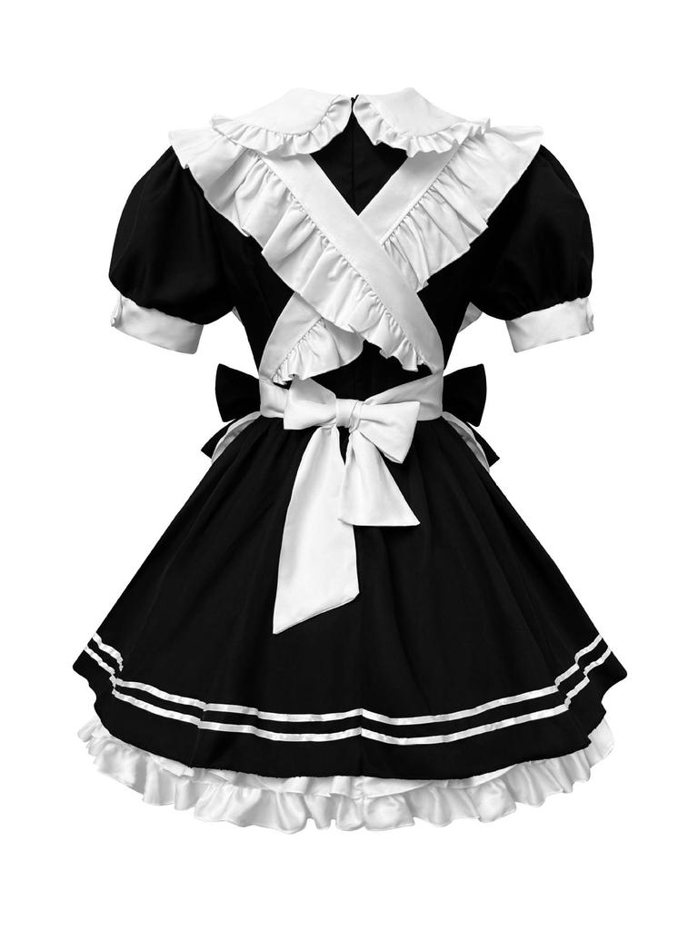 2025 Japonský Anime Maid Kostým - Roztomilé Lolita Černobílé Crossdresser Šaty